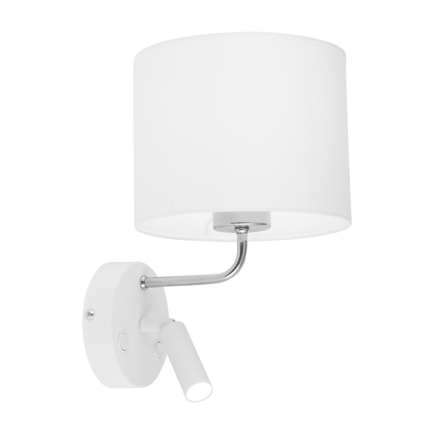 LED Seinälamppu RICHI 1xE27/15W/230V + LED/3W/230V valkoinen