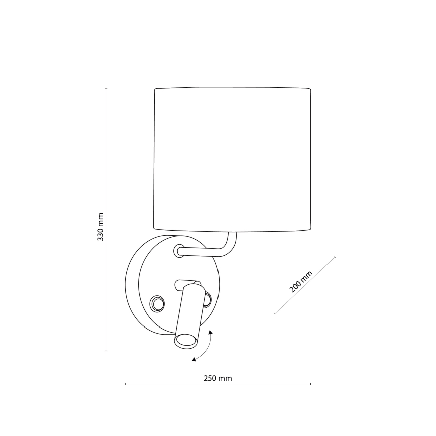 LED Seinälamppu RICHI 1xE27/15W/230V + LED/3W/230V valkoinen