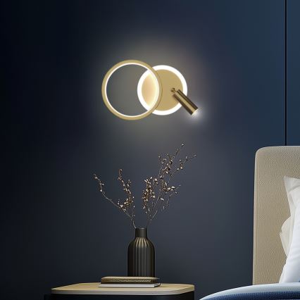 LED-seinäspotti MONET LED/15W/230V, kultainen