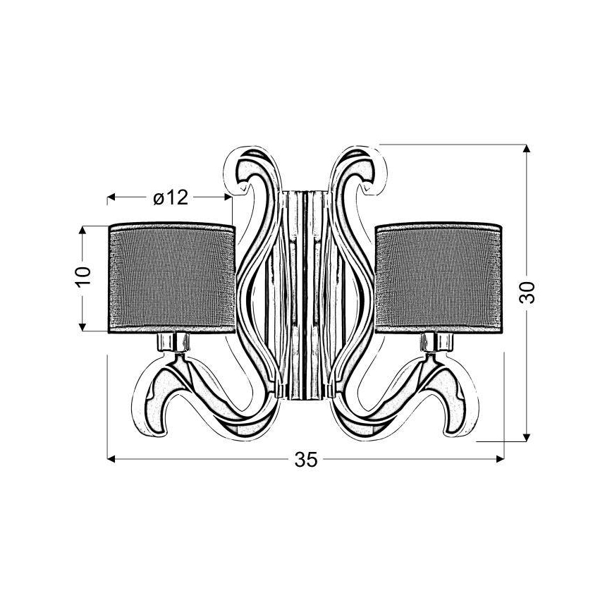 LED-seinävalaisin AMBROSIA 2xE14/40W/230V + LED/12,3W kupari