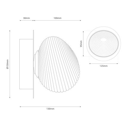 LED-seinävalaisin BOLLA LED/3W/230V kulta