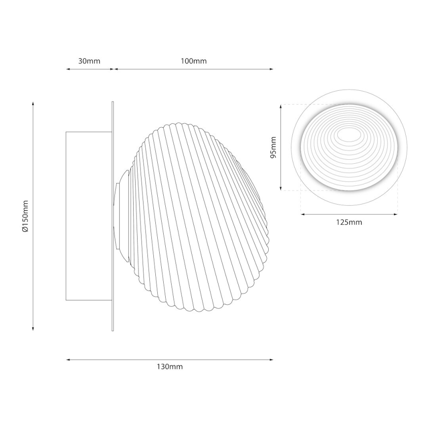 LED-seinävalaisin BOLLA LED/3W/230V kulta