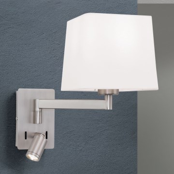 LED-seinävalaisin CARLTON 1xE27/40W/230V + LED/3W valkoinen/mattakromi