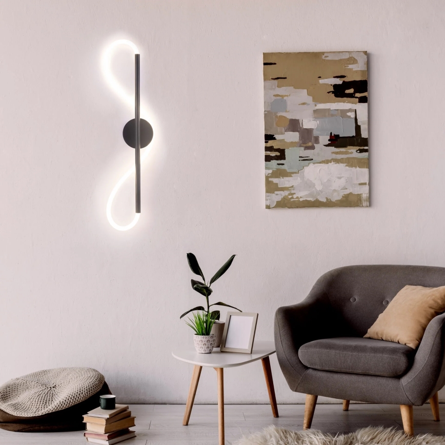 LED-seinävalaisin EMMA LED/19W/230V musta