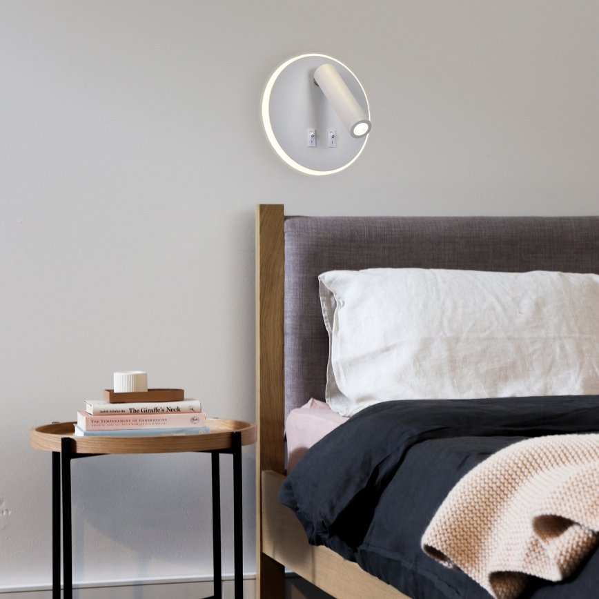 LED-seinävalaisin IRIS LED/12W/230V 3000K valkoinen