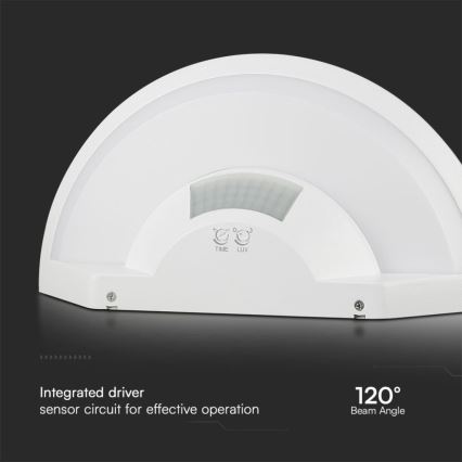 LED-seinävalaisin kylpyhuoneeseen anturilla SAMSUNG CHIP LED/10W/230V 4000K IP54 valkoinen