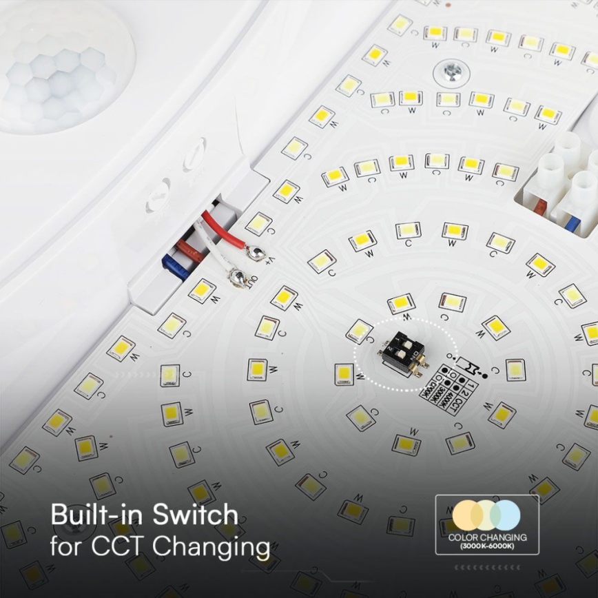 LED-seinävalaisin kylpyhuoneeseen anturilla SAMSUNG CHIP LED/15W/230V 3000/4000/6000K IP44 valkoinen