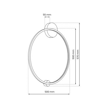 LED-seinävalaisin kylpyhuoneeseen SATURNO LED/25W/230V halk. 50 cm IP44 kulta