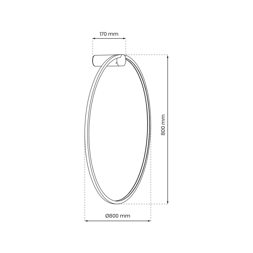 LED-seinävalaisin kylpyhuoneeseen SATURNO LED/46W/230V halk. 80 cm IP44 antrasiitti