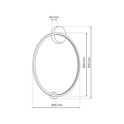 LED-seinävalaisin kylpyhuoneeseen SATURNO LED/46W/230V halk. 80 cm IP44 kulta