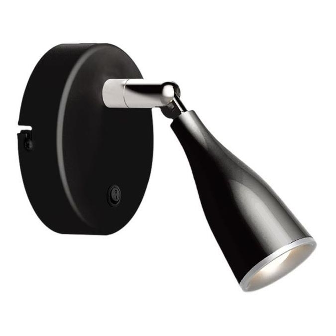 LED Seinävalaisin kytkimellä LED/4,5W/230V 4000K musta
