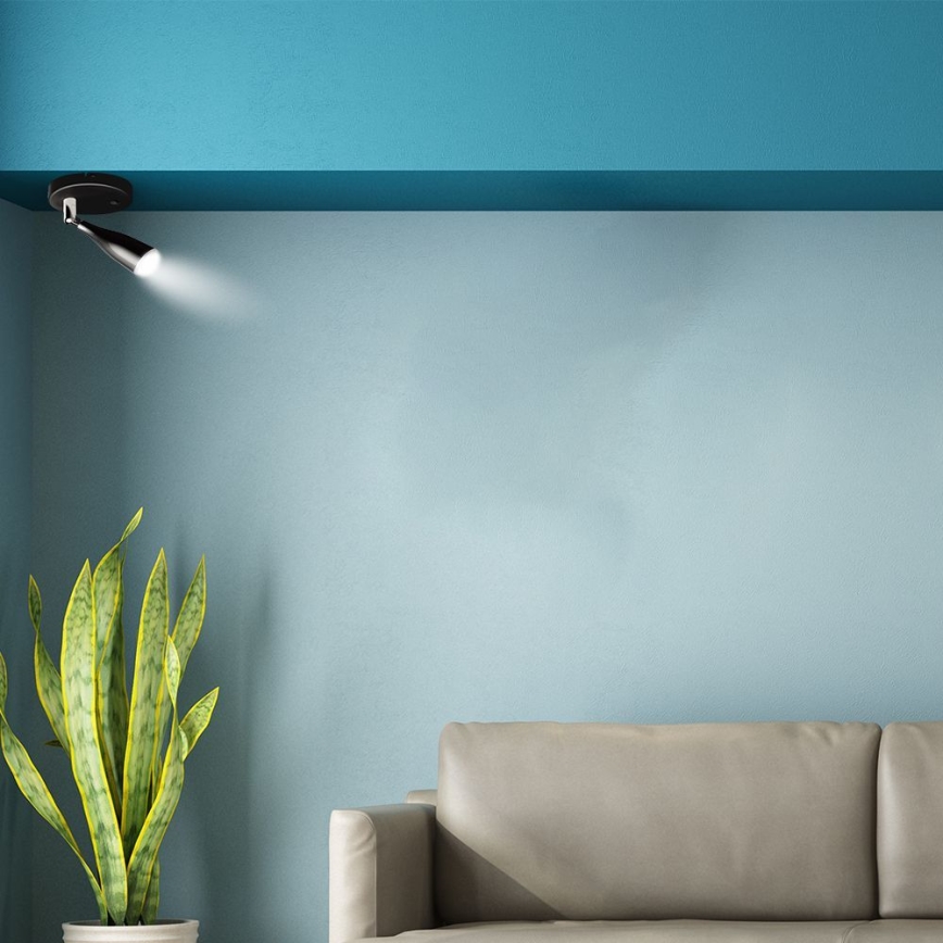 LED Seinävalaisin kytkimellä LED/4,5W/230V 4000K musta