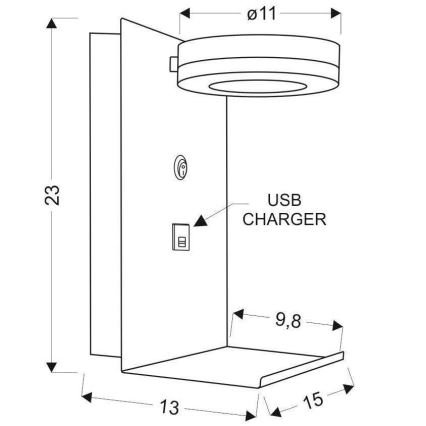 LED-seinävalaisin laturilla COMPACT LED/4W/230V