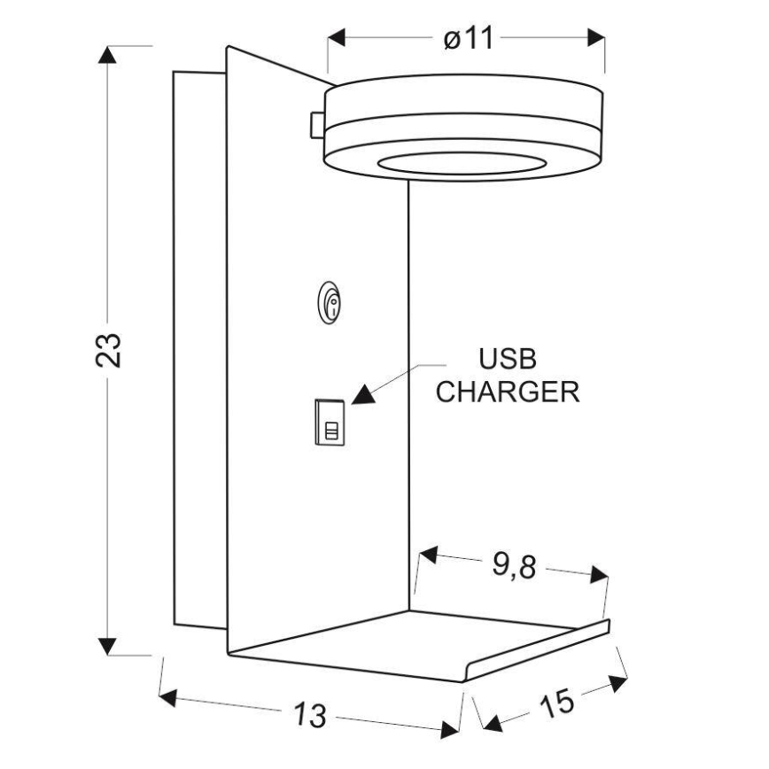 LED-seinävalaisin laturilla COMPACT LED/4W/230V