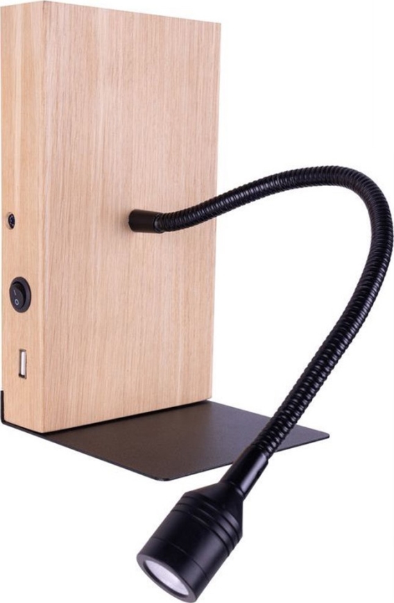 LED-seinävalaisin LECTOR LED/2,5W/230V USB tammi