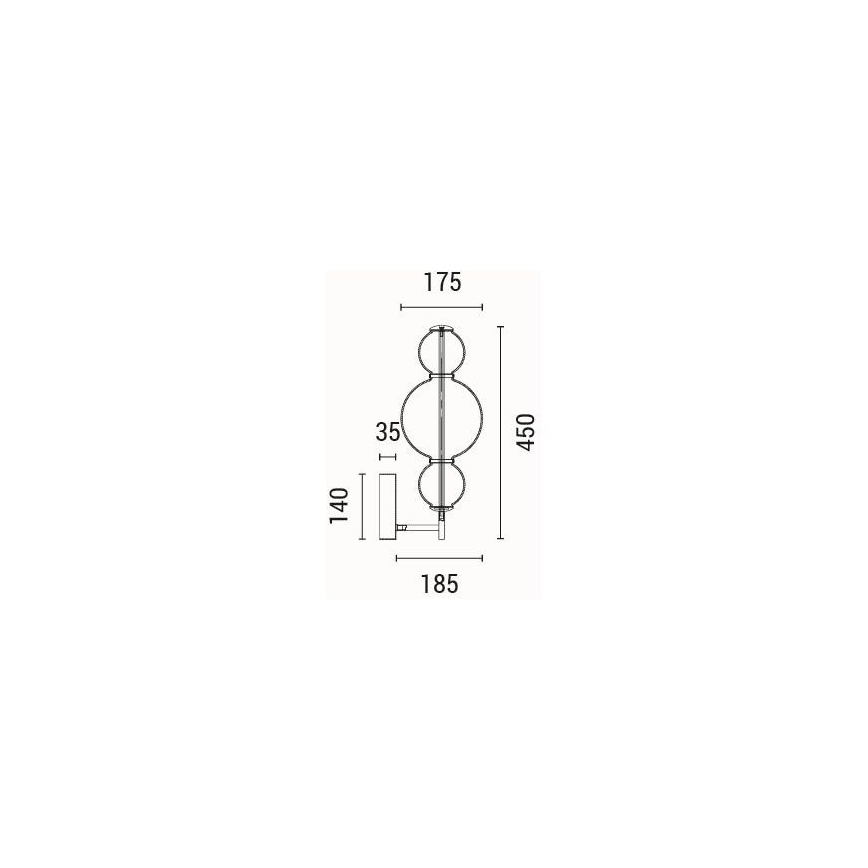 LED-seinävalaisin LED/12,6W/230V 3000K