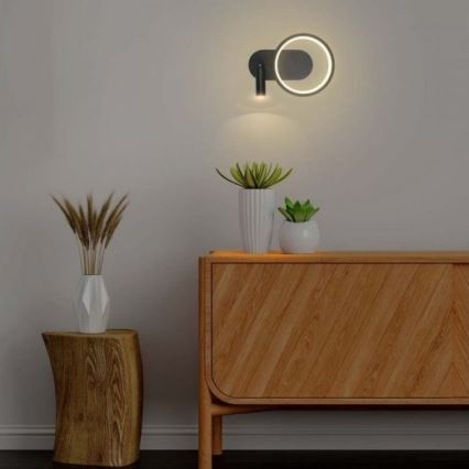 LED-seinävalaisin LED/14W/230V 4000K musta