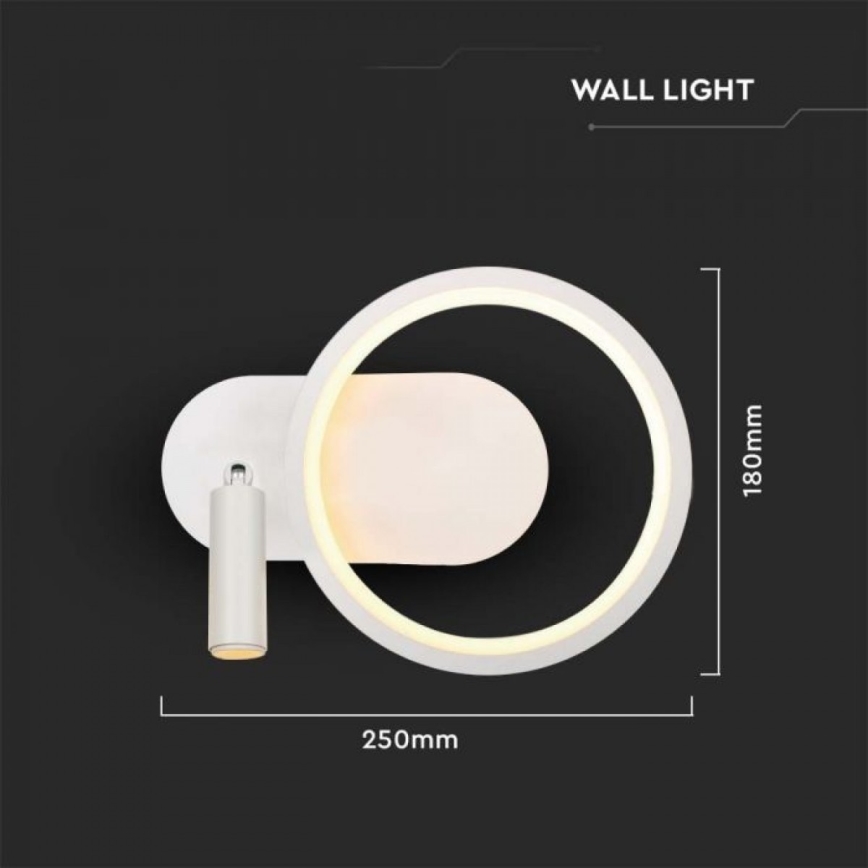 LED-seinävalaisin LED/14W/230V 4000K valkoinen