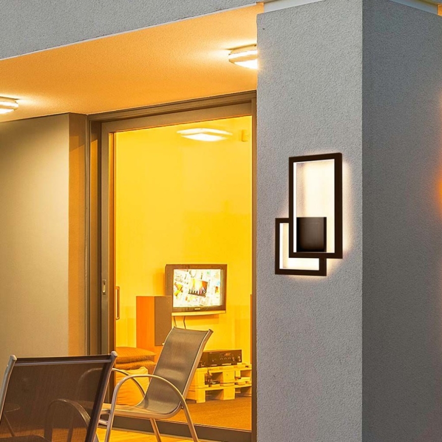 LED-seinävalaisin LED/20W/230V 3000K ruskea