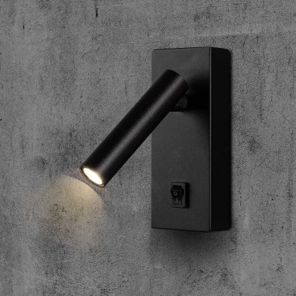 LED-seinävalaisin LED/2W/230V 4000K musta