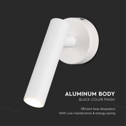 LED-seinävalaisin LED/2W/230V 4000K valkoinen