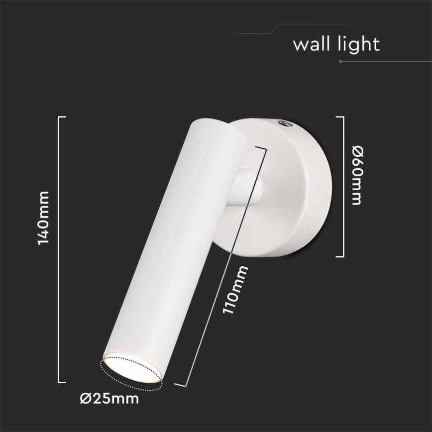 LED-seinävalaisin LED/2W/230V 4000K valkoinen