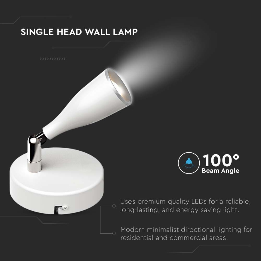 LED Seinävalaisin LED/4,5W/230V 4000K valkoinen