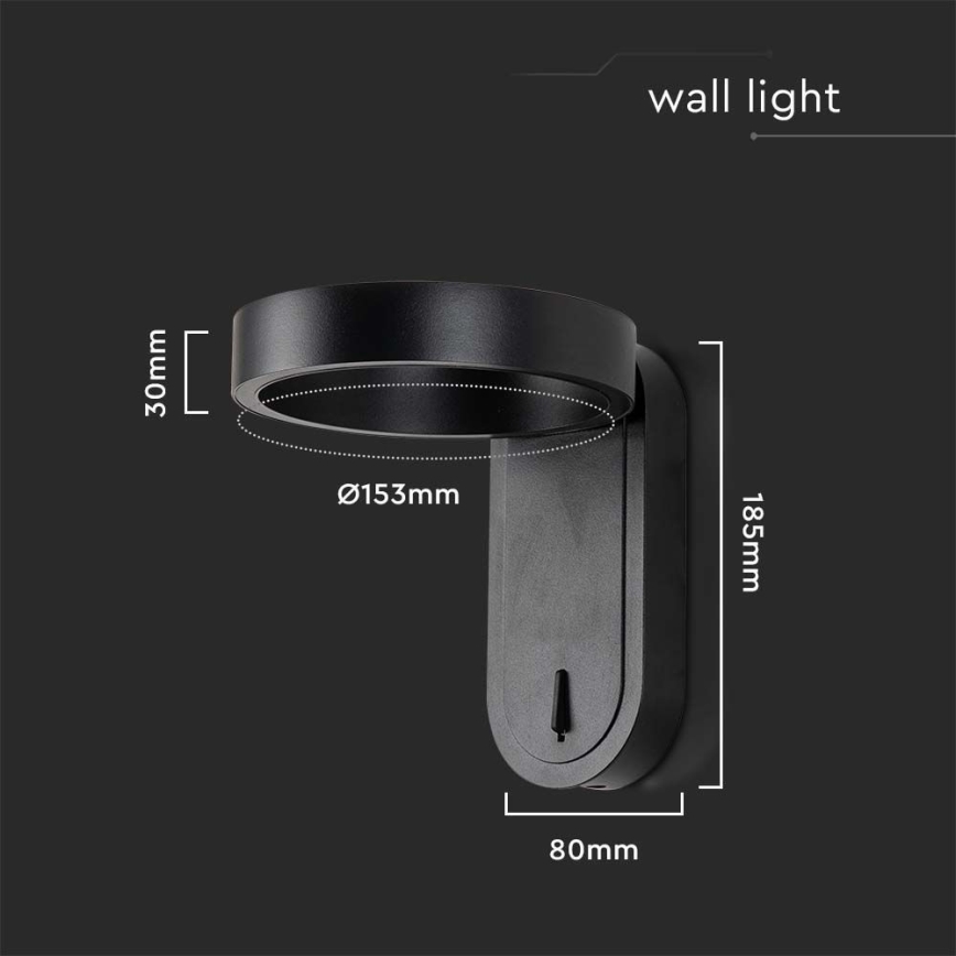 LED-seinävalaisin LED/5W/230V 3000K/4000K musta