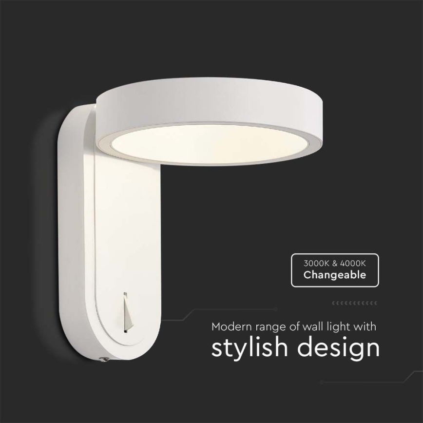 LED-seinävalaisin LED/5W/230V 3000K/4000K valkoinen