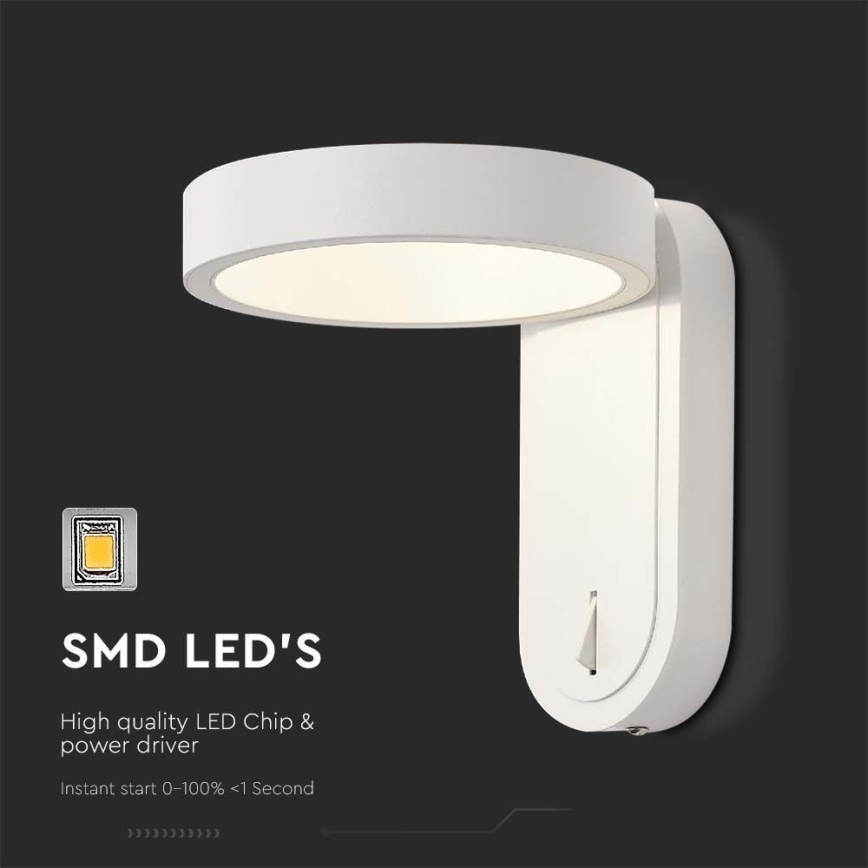 LED-seinävalaisin LED/5W/230V 3000K/4000K valkoinen