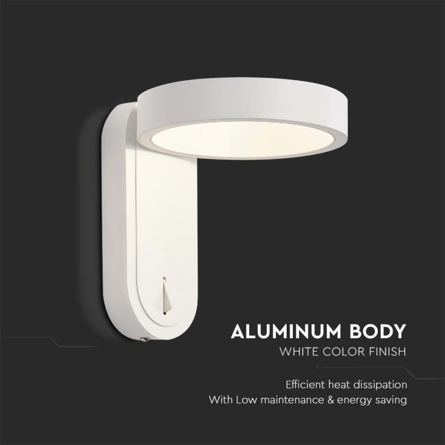 LED-seinävalaisin LED/5W/230V 3000K/4000K valkoinen