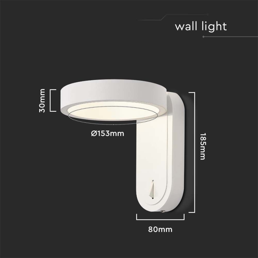 LED-seinävalaisin LED/5W/230V 3000K/4000K valkoinen