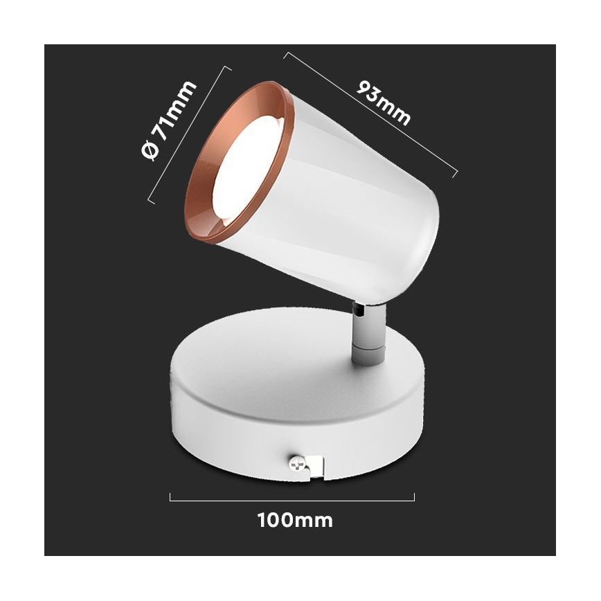 LED Seinävalaisin LED/5W/230V 3000K valkoinen