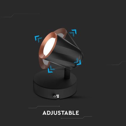 LED Seinävalaisin LED/5W/230V 4000K musta