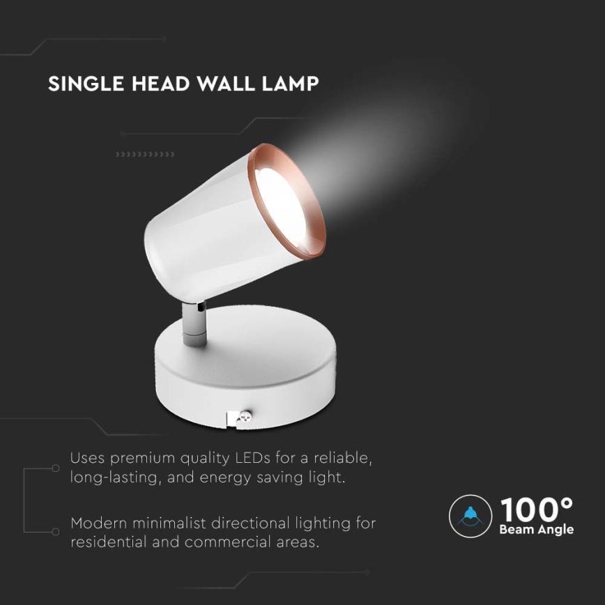 LED Seinävalaisin LED/5W/230V 4000K valkoinen