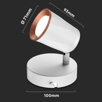 LED Seinävalaisin LED/5W/230V 4000K valkoinen