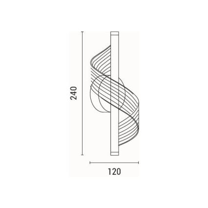 LED-seinävalaisin LED/8W/230V 3000K kulta
