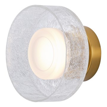 LED-seinävalaisin LED/8W/230V 3000K kulta/läpinäkyvä