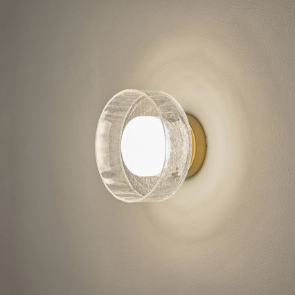 LED-seinävalaisin LED/8W/230V 3000K kulta/läpinäkyvä