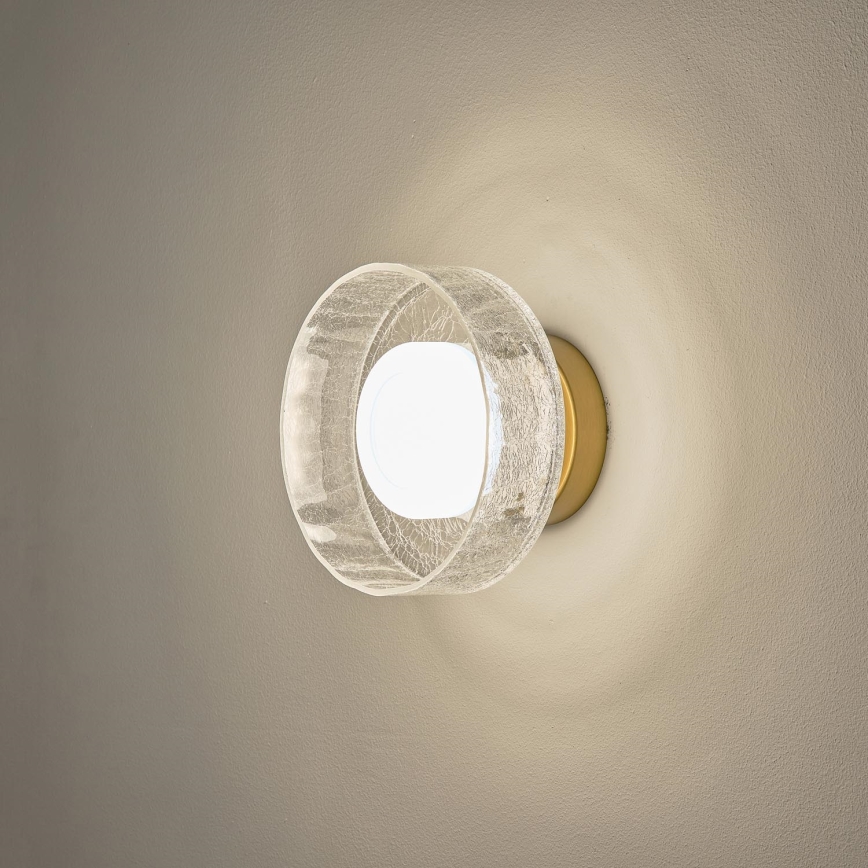 LED-seinävalaisin LED/8W/230V 3000K kulta/läpinäkyvä