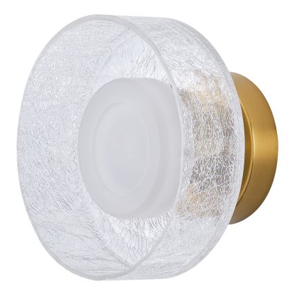LED-seinävalaisin LED/8W/230V 3000K kulta/läpinäkyvä