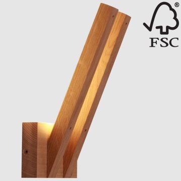 LED-seinävalaisin LINUS 2xLED/3W/230V matta tammi - FSC-sertifioitu