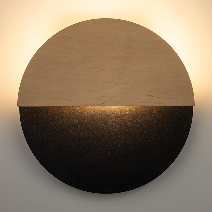 LED-seinävalaisin LUNA LED/7W/230V halkaisija 26 cm musta/beige