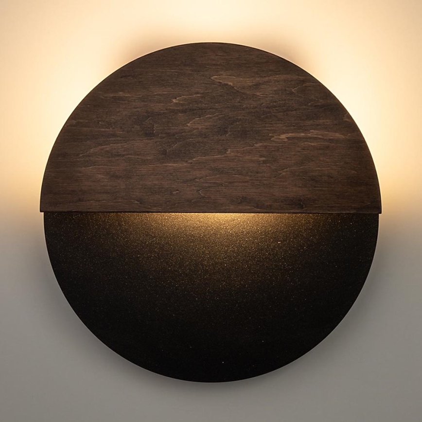 LED-seinävalaisin LUNA LED/7W/230V halkaisija 26 cm musta/ruskea