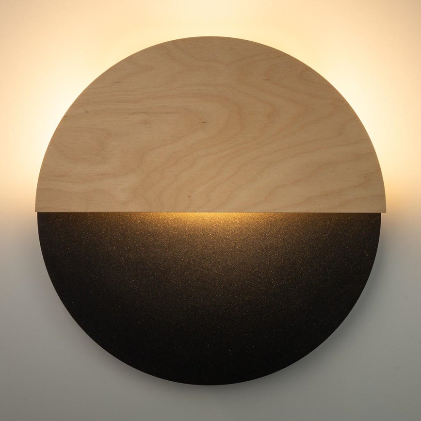 LED-seinävalaisin LUNA LED/7W/230V halkaisija 36 cm musta/beige