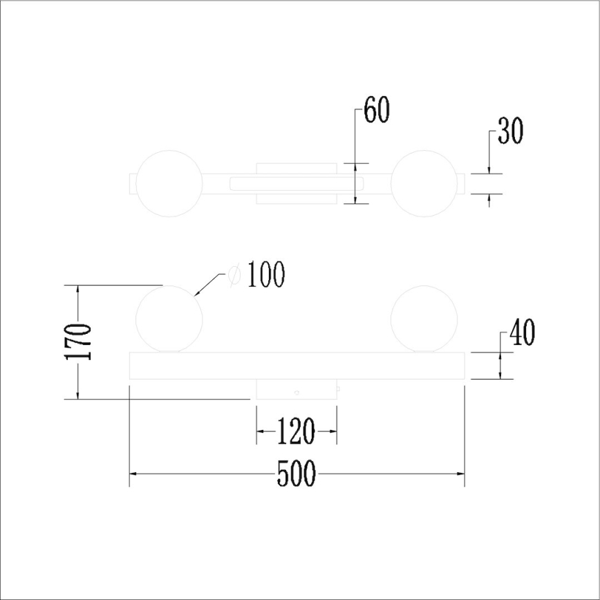 LED-seinävalaisin MAGNET LED/13W/230V + 2xG9/60W 3000/4000K musta