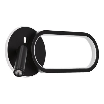 LED-seinävalaisin MONET LED/13W/230V + LED/2W 3000/4000/6000K musta