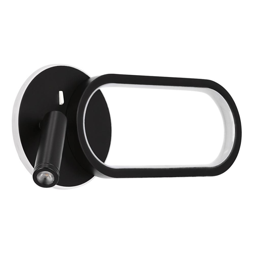 LED-seinävalaisin MONET LED/13W/230V + LED/2W 3000/4000/6000K musta