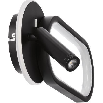 LED-seinävalaisin MONET LED/13W/230V + LED/2W 3000/4000/6000K musta
