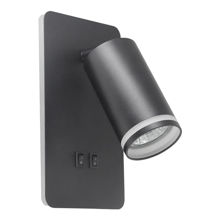 LED-seinävalaisin PARIISI 1xGU10/10W/230V + LED/6W/230V musta